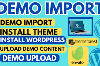 install themeforest, envato themes, import demo and plugins on your wordpress