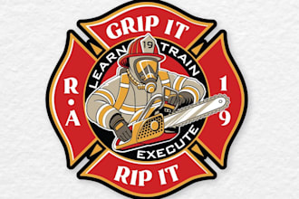 design firefighter training camp logo