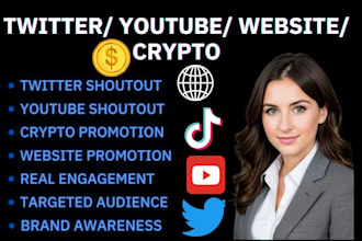 shoutout, promote twitter website share link on ig yt crypto tiktok