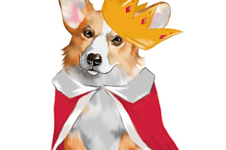 paint custom pet portrait, dog portrait pet drawing in