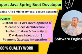 develop java spring boot applications with rest API and microservices