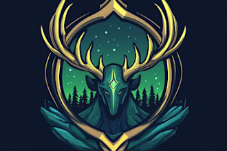 design vintage fantasy horror fun cartoon character for logo