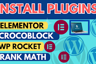 install elementor, astra, wp rocket, rank math, wpml plugins to your wordpress
