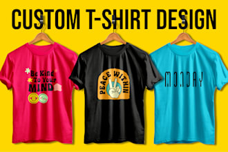 create modern custom typography and graphic t shirt design