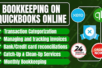 do accounting, bookkeeping on quickbooks online and xero