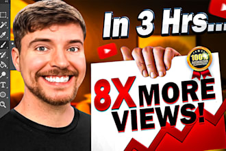 design amazing clickbait attractive youtube thumbnail in 3hrs