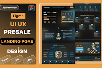 design meme coin presale website web3 dapps crypto exchange website ui in figma