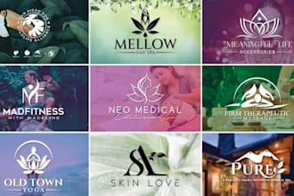 design massage therapy, skincare, spa, life coach, physical, sports logo