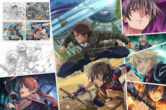 draw manga storyboard anime manga comic page manga artist webtoon manga art