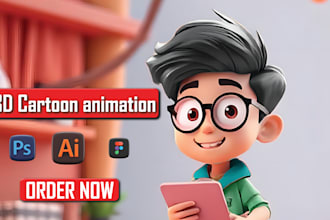 create 2d and 3d cartoon design with 3d modeling or rendering