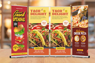 design restaurant rollup banner retractable banner pullup banner