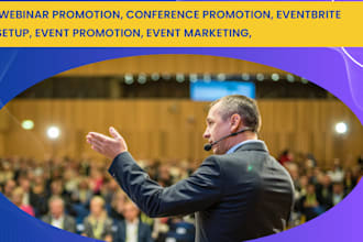 setup and promote event, eventbrite marketing, webinar, linkedin event, concert