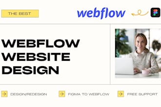 webflow website design, webflow landing page design, develop webflow website