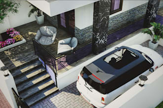 renovate villa house rendering apartment landscape,mood board, front, floor plan
