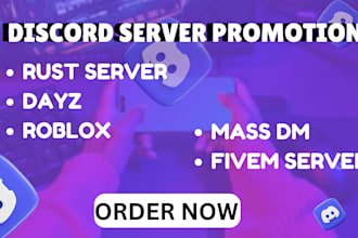 do discord mass dm, rust server promotion, fivem, dayz, roblox, game server