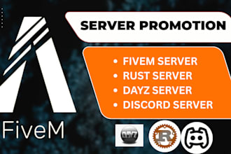 promote rust, dayz, fivem, and discord servers to an active gaming audience