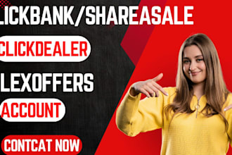 create   clickbank shareasale affiliate flexoffers account with your name