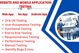 do app testing, website testing, ios app review and QA testing