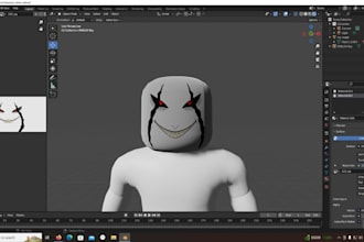 design 3d roblox environment, ugc, roblox accessories, clothing, weapons, mask