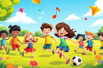sing children  song, nursery rhyme kid song educational song as a female singer