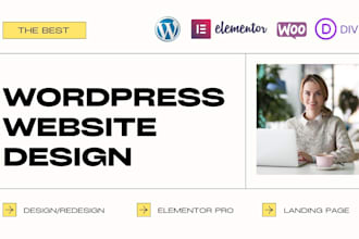 wordpress website design, elementor pro wordpress website, landing page design