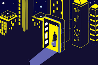 create unique flat illustration for website, app, animation