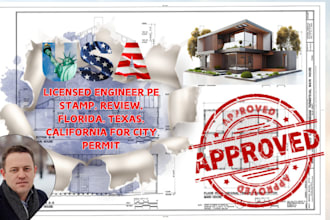 licensed architect structural engineering  pe stamp in texas, california