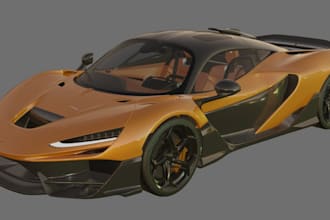 buildup 3d luxury supercar, rc model,3d hyper car rendering,animate 3d sport car