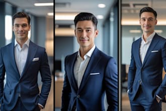 do realistic ai profile pictures for professionals, executives quality headshots