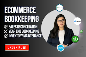 do ecommerce bookkeeping for amazon, shopify, etc using quickbooks,xero and wave