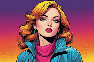 draw your portrait or character in pop art or comic style