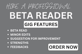 beta read your fiction and non fiction novel