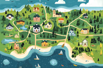 draw a vector maps, festival maps in illustrator