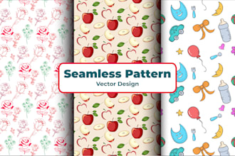 design seamless textile, floral, babies fabric pattern