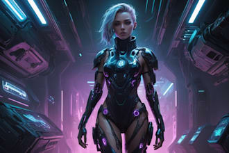 design stunning sci fi, cyberpunk, portrait art