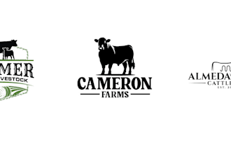 design farm cattle agriculture lawn care logo
