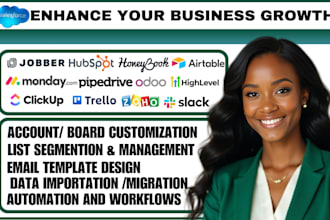do project management on salesforce CRM jobber clickup odoo trello hubspot slack