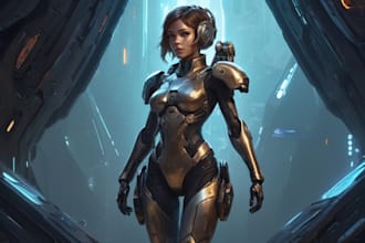 make a sci fi art and sci fi character art