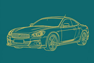 draw vector line art illustration your car or any vehicle