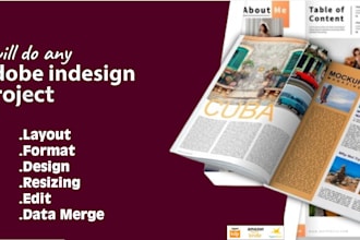 do any kind of adobe indesign projects