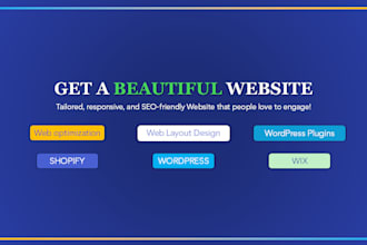 create wordpress website, fix and optimize it for you