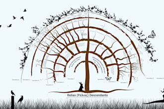 design personalized word family tree and flowchart