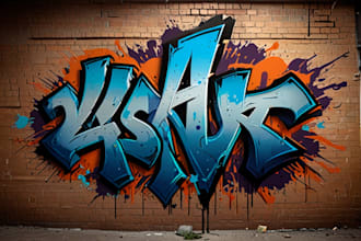 create graffiti art design for your logo or word
