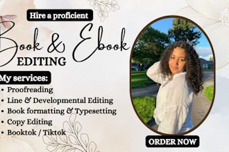 proofread and edit, promote your ebook, novel on booktok tiktok
