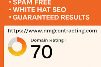 increase ahrefs domain rating DR 70 by high authority white hat SEO backlinks