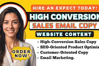 write engaging and persuasive sales copy for emails, website, and ad copywriting