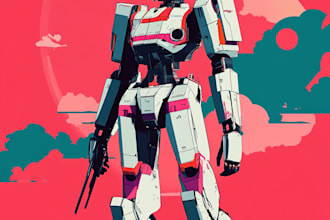 draw a mecha robot art for your project