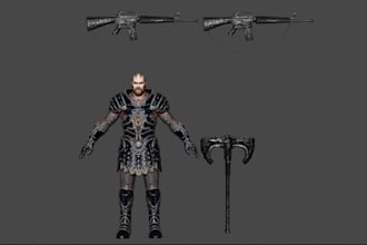 3d game character, 3d asset, via blender, modo model, ixo, cc4, daz ue5 rigging