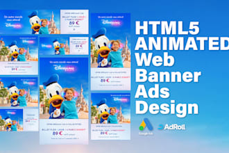 design animated HTML5 banner ads for google adroll