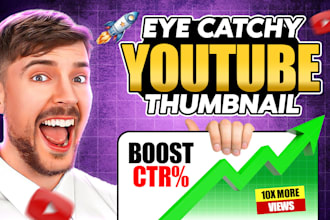 design clickbait and eye catchy youtube thumbnail